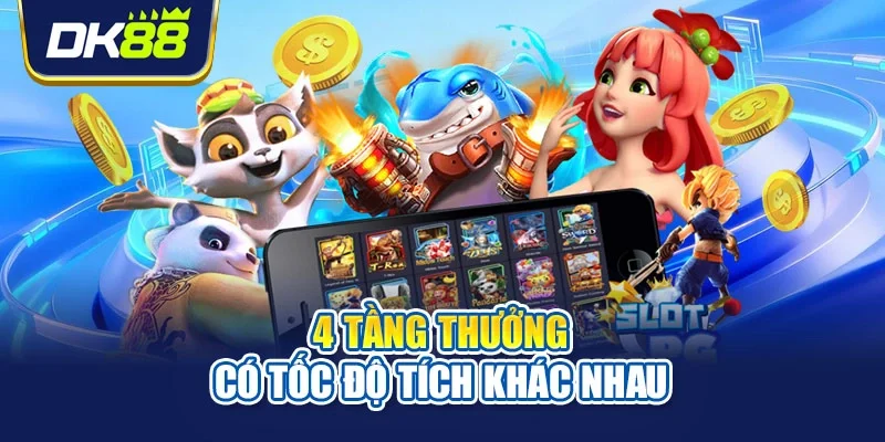 4 tầng thưởng có tốc độ tích khác nhau
